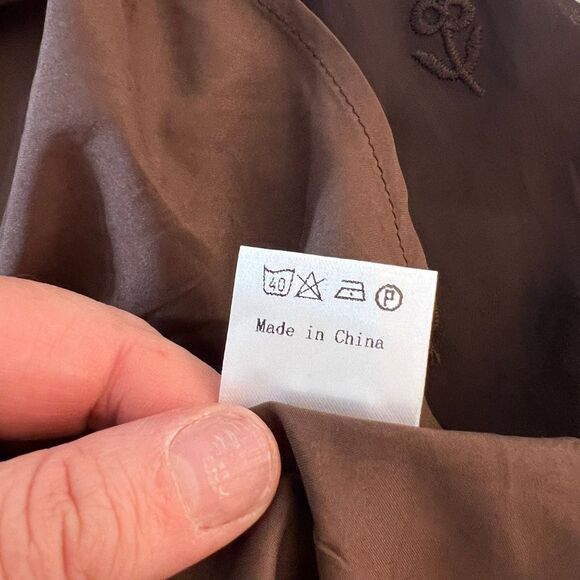 Utcoco Brown Embroidered Square Neck Tiered Maxi Jumper Apron Dress Medium - Picture 14 of 15